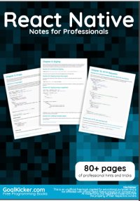 React Mastering React Native Native - Notes for Professionals